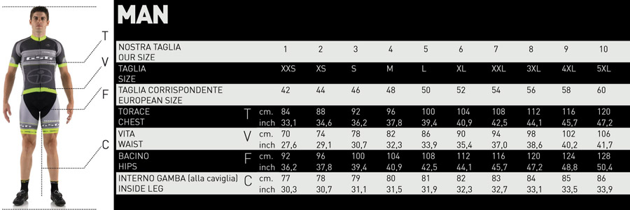 tallaje ropa de ciclismo gsg